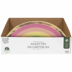 Vaisselle Jetable|Pique-Nique Et Camping|Stokomani 6 assiettes en carton arc en ciel