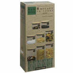 Conservation Et Rangement|COOK KEEN 8 bocaux avec couvercle en bambou