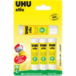 Papeterie Et Bureau|UHU 3 bâtons de colle 8g + 1 baton de colle 21g