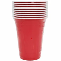 Vaisselle Jetable|Pique-Nique Et Camping|Stokomani 10 gobelets cups rouge 50cl