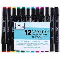 Loisirs Créatifs|ART&KIT 12 marqueurs double pointes