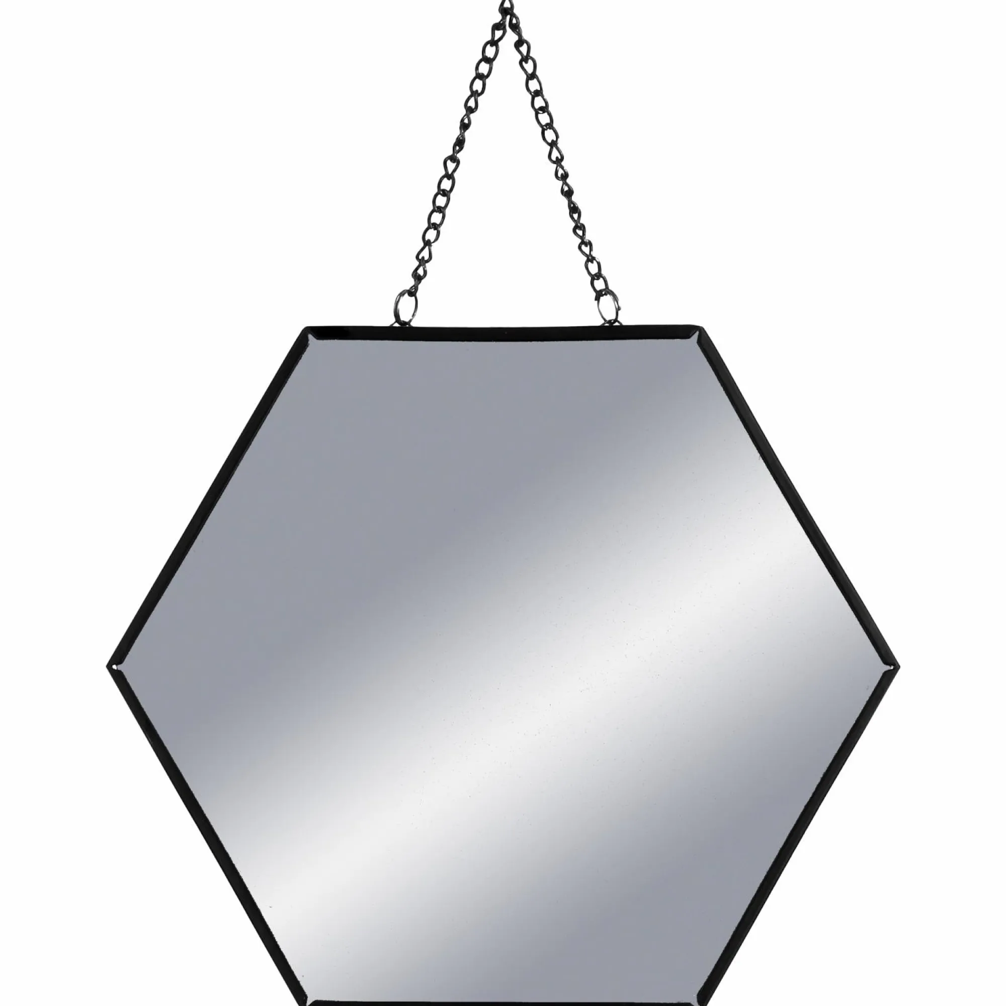 Décorations Murales|ATMOSPHERA 3 miroirs hexagonaux noir + chaine