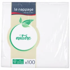 Vaisselle Jetable|Pique-Nique Et Camping|Stokomani 100 serviettes blanches 2 plis