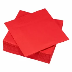 Vaisselle Jetable|Pique-Nique Et Camping|Stokomani 40 serviettes ouate rouge