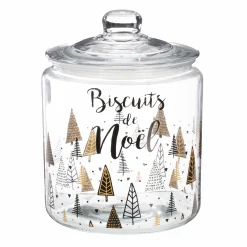 Conservation Et Rangement|COOK KEEN Bocal avec couvercle en verre décor de Noël 3.8L