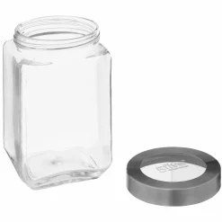 Conservation Et Rangement|FIVE Bocal en verre couvercle Inox transparent 1.6L