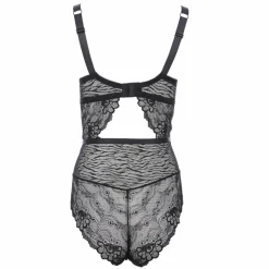 Lingerie Et Vêtements De Nuit|BELLA DIVA Body dentelle fine nude Noir
