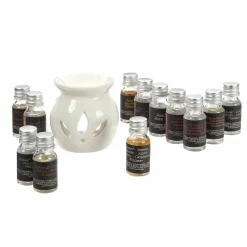Bougies|ATMOSPHERA Brûle parfum en céramique + 12 huiles essentielles Multicolore}