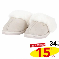 Lingerie Et Vêtements De Nuit|Stokomani Chaussons fourrés Beige