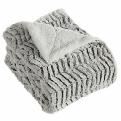 Linge De Chambre|ALICE KEYNES Couvre lit fausse fourrure géométrique