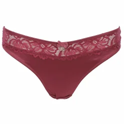 Lingerie Et Vêtements De Nuit|LA CITY Culotte dentelle et satin cassis Rouge
