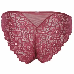 Lingerie Et Vêtements De Nuit|LA CITY Culotte dentelle et satin cassis Rouge