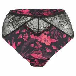 Lingerie Et Vêtements De Nuit|SEDUCCIA Culotte en dentelle fleurie noir et Rose