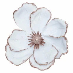 Objets Décoratifs|Stokomani Décoration fleur artificielle de Noël Magnolia blanc