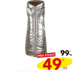 Vestes Et Manteaux|GOLD & SILVER Doudoune longue sans manches réversible Or