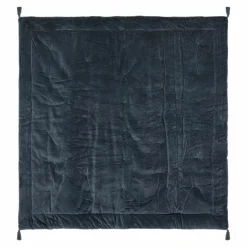Linge De Chambre|ATMOSPHERA Edredon en velours gris foncé 150x150cm