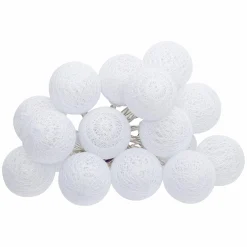 Luminaires|ATMOSPHERA Guirlande LED pile 16 boules blanches