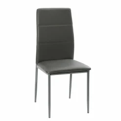 Mobilier|DECLIC HOME Lot de 2 chaises grises avec pieds en métal