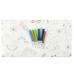 Vaisselle Jetable|Pique-Nique Et Camping|Stokomani Nappe à colorier + 6 feutres