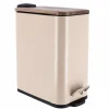 Salle De Bain Et Wc|Stokomani Poubelle en métal beige 5L