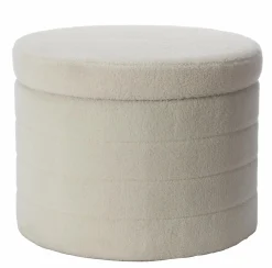 Mobilier|Stokomani Pouf coffre rond en Teddy