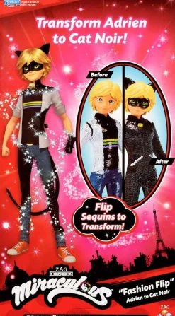 Jouet|De 2 À 4 Ans|MIRACULOUS Poupée à sequins Adrien 26cm