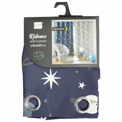 Rideaux Et Voilages|Stokomani Rideau occultant Moonlight bleu 140x260cm