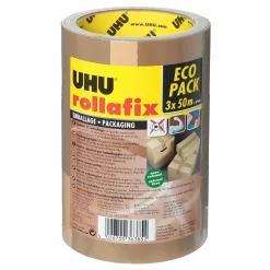 Outils De Bricolage|UHU Rollafix ruban adhésif d'emballage marron 3x50m