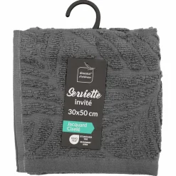 Linge De Bain|Salle De Bain Et Wc|Stokomani Serviette invitée Madeira Gris clair
