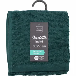 Linge De Bain|Salle De Bain Et Wc|Stokomani Serviette invitée Madeira Emeraude