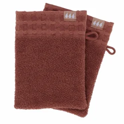 Linge De Bain|Salle De Bain Et Wc|Stokomani Set de 2 gants de toilette 15x21cm terracotta