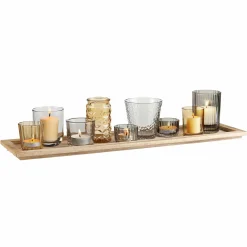 Bougies|DECLIC HOME Set de 9 photophores + plateau