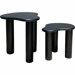 Mobilier|DECLIC HOME Set de 2 tables noires