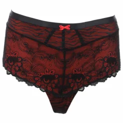 Lingerie Et Vêtements De Nuit|BELLA DIVA Shorty dentelle fine noir et Rouge