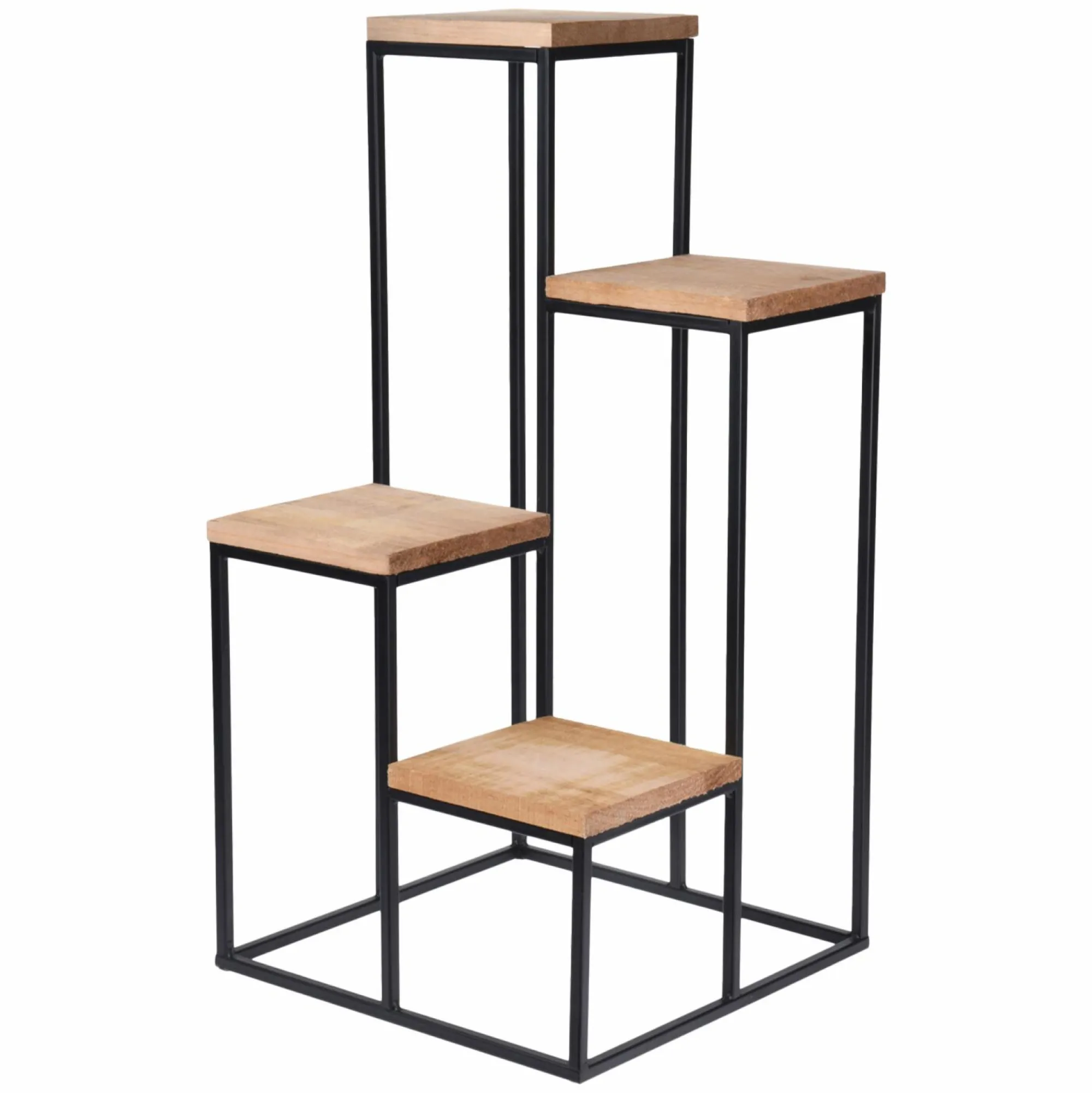 Mobilier|Stokomani Support pour plantes 4 étagères métal et bois