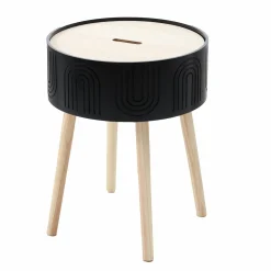Mobilier|DECLIC HOME Table gravé noir à motif