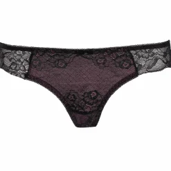 Lingerie Et Vêtements De Nuit|MANOUKIAN Tanga ou shorty violet en dentelle noire