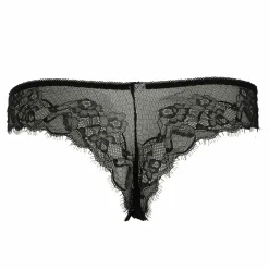 Lingerie Et Vêtements De Nuit|MANOUKIAN Tanga ou shorty violet en dentelle noire